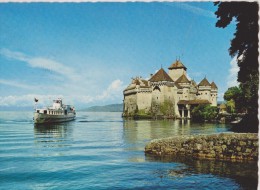 SUISSE,SWITZERLAND,SWISS, HELVETIA,SCHWEIZ,SVIZZERA ,MONTREUX EN 1911,VAUD,CHILLON CHATEAU,TRAIN - Montreux