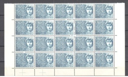 SWITZERLAND 1966 David Blue - Blocks Of 20 Dummy Stamps - Specimen Essay Proof Trial Prueba Probedruck Test - Varietà