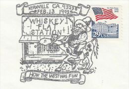 1993 WHISKEY FLAT 'How The WEST WAS FUN' Kernville USA EVENT COVER Illus HORSE Stamps Whisky Alcohol Drink Horses Stamps - Vins & Alcools