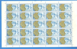 SWITZERLAND 1964 David - Blue/Yellow Sheet Of 25 Dummy Stamps - Specimen Essay Proof Trial Prueba Probedruck Test - Plaatfouten