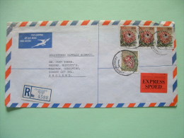 South Africa 1981 Registered Express Cover To England - Protea Flowers - Brieven En Documenten