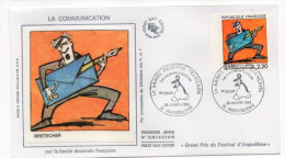 1988-LA COMMUNICATION Par La Bande Dessinée Française--BRETECHER--cachet ANGOULEME-16 - 1980-1989