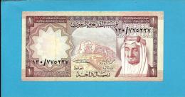 SAUDI  ARABIA - 1 RIYAL - 1977 - Pick 16 -  Sign. 4 - King Faisal / Airport  - 2 Scans - Arabia Saudita