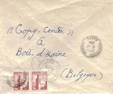 Maroc Marokko Morocco Marruecos Port Lyautey 1956 Pour La Belgique Lettre Cover Brief Carta - Storia Postale