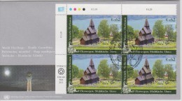 United Nations FDC Mi 717 UNESCO World Heritage Sites In Nordic Countries - Urnes Stave Church - Block Of 4 - 2011 - FDC