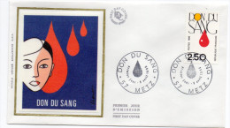 1988--enveloppe FDC Soie--DON Du Sang --cachet  ---METZ-57 - 1980-1989