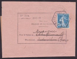 France N°140 Sur Formulaire 514 - 1923 - TB - Storia Postale