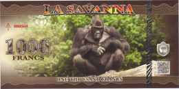 LA SAVANNA - 1000 FRANCS 2015 / SERIE A/1 - GORILLE - Fiktive & Specimen