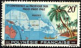 POLYNESIE FRANCAISE CONFERENCE DU RACIFIQUE SUD 20 FRANCS STAMP ISSUED1962 SG22 USEDLH READ DESCRIPTION !! - Oblitérés