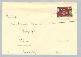 Heimat Liechtenstein Eschen 1952-03-06 Aushilfs-Stempel - Lettres & Documents