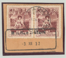 Heimat Liechtenstein Mauren FL 1932-12-03 Aushilfsstempel Auf Briefstück - Brieven En Documenten