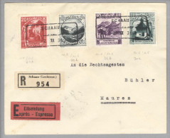 Heimat Liechtenstein Schaan 1931-12-07 Aushilfsstempel Auf R-Expressbrief Nach Mauren - Covers & Documents