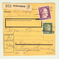 Heimat Luxemburg Heiderscheid ~194? Lang-O Paketkarte - 1940-1944 German Occupation