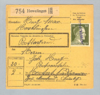 Heimat Luxemburg Howelingen 1943-08-18 Paketkarte DR-Marken - 1940-1944 German Occupation