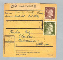 Heimat Luxemburg Esch(Alzig) 1942-11-25 Paketkarte DR-Marken - 1940-1944 German Occupation