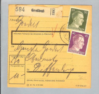 Heimat Luxemburg Grossbuss 1943-04-01 Paketkarte DR-Marken - 1940-1944 Duitse Bezetting