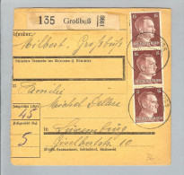 Heimat Luxemburg Grossbuss 1943-07-29 Paketkarte DR-Marken - 1940-1944 Duitse Bezetting