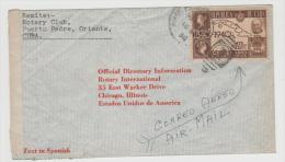 Cu038/  KUBA - Brief (cover) 100-jähriges Markenjubiläum 1940 Auf  Bedarfsbrief Nach USA 1942, Zensiert - Cartas & Documentos