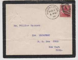 Cu037a/  KUBA - Brief (cover)  Trauerbrief 1902 Havana-N.Y. - Cartas & Documentos