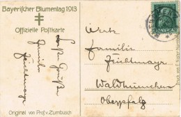 13670. Postal MUENCHEN (Bayern) 1913 To Waldmunchen. Bayerrischer BLUMENTAG 1913 - Covers & Documents
