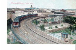 UNITED STATES -  VINTAGE POSTCARD -NEW YORK: ELEVATED RAILWAY - NEW UNUSED REPOS4188 PUBL  BY SUCCESS POSTAL CARD CO. NE - Transports