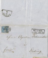 13674. Carta Entera MUNCHEN (Bayern) 1860. Nummerstempel Omr 325 - Covers & Documents