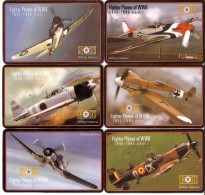 SERIE DE 6 TARJETAS DE ESTADOS UNIDOS DE FIGHTER PLANES OF WWII (NUEVAS-MINT) USA-AVION-PLANE - Otros & Sin Clasificación