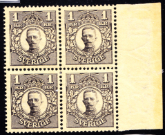 Sweden Scott #72 Block Of 4 MNH - Unused Stamps