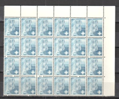 SWITZERLAND 1970 Blue Block Of 24 Dummy Stamps - Specimen Essay Proof Trial Prueba Probedruck Test - Errors & Oddities