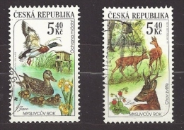 Czech Republic  Tschechische Republik  2000 Gest. Mi 272, 273 Sc 3132a, 3132b  Huntsman´s Year: Spring, Summer. - Used Stamps
