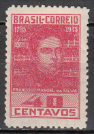 Brazil    Scott No. 633   Unused Hinged     Year  1945 - Ungebraucht