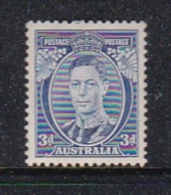 Australia 1937-49 ASC 181, King George VI Three Pence Blue Die II  Mint Hinged - Ongebruikt