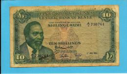 KENYA - 10 Shillings - 01.07.1966 - Pick 2.a - Mzee Jomo Kenyatta  - 2 Scans - Kenia