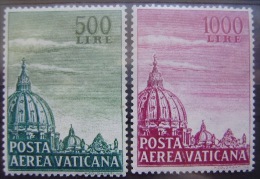 VATICANO - IVERT AEREOS Nº 33/34 - NUEVOS (**) BASILICA SAN PEDRO - GOMA AMARILLA - Gebruikt