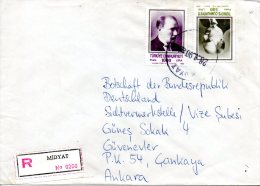 TURQUIE. N°2652-3 De 1990 Sur Enveloppe Ayant Circulé. Atatürk. - Lettres & Documents
