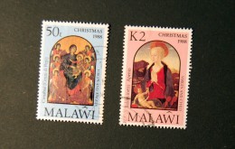 Malawi - Noel 1988 2 Stamps (higher Values Of The Serie) - Malawi (1964-...)