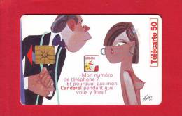 700 - Telecarte Publique Canderel Homme Femme Dessin Kiraz Humour (F704) - 1996