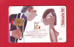 701 - Telecarte Publique Canderel Homme Femme Dessin Kiraz Humour (F704) - 1996