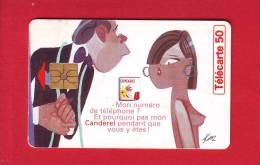 703 - Telecarte Publique Canderel Homme Femme Dessin Kiraz Humour (F704) - 1996