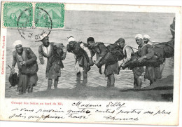 Carte Postale Ancienne D´EGYPTE - SAKKAS AU BORD DU NIL - Personen