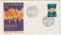 E464 - ANDORRE ESP. Yv N°64A FDC EUROPA CEPT - Cartas & Documentos