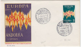 E464 - ANDORRE ESP. Yv N°64A FDC EUROPA CEPT - Lettres & Documents