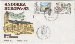 E469 - ANDORRE ESP. Yv N°158/59 FDC EUROPA CEPT - Lettres & Documents