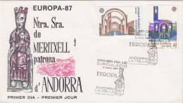 E490 - ANDORRE ESP. Yv N°183/84 FDC EUROPA CEPT - Lettres & Documents