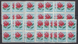 Belgisch Congo 1953 Bloemen 1.25fr. 14 Bl Van 4 Ongebruikt ZONDER GOM  (21770) - Unused Stamps
