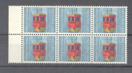 SWITZERLAND 1966 Locomotive  - Block Of 6 Dummy Stamps - Specimen Essay Proof Trial Prueba Probedruck Test - Plaatfouten