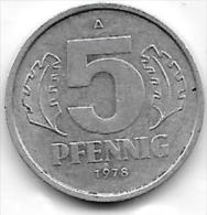 5 PFENNIG Alu RDD 1978 A CL. 14 - 5 Pfennig