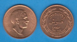 JORDAN  / JORDANIA  10 Fils (Qirsh , Piastre) 1.975  BRONCE  KM#16  EBC/SC   XF/UNC    T-DL-11.358 - Jordan