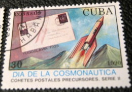 Cuba 1990 Cosmonautics Day - Rocket Post 30c - Used - Usati