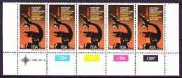 South Africa RSA - 1981 - Microscope, National Cancer Association 50th Anniversary - Control Block - Unused Stamps